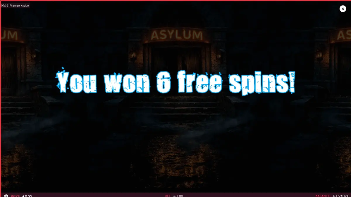 Tampilan visual mencekam dari slot Phantom Asylum dengan tema rumah sakit jiwa